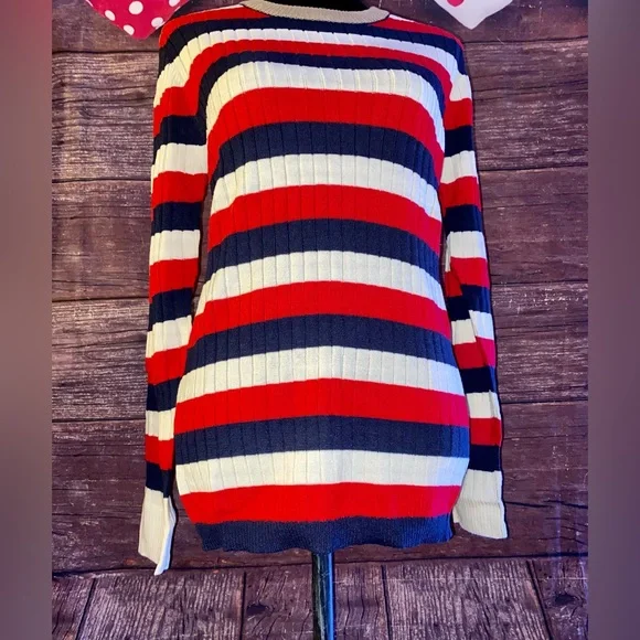 Striped & Stretchy Long Sleeve Sweater - Picture 5 of 6